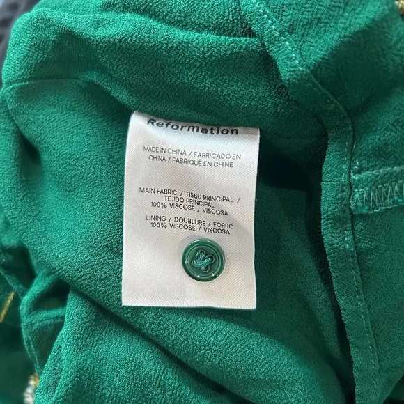 Reformation Rosi Dress Color Buena Green Sweetheart Neck Cut Out Back Size 4 - Picture 7 of 7